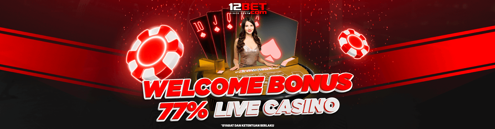 Welcome Bonus 77% Live Casino